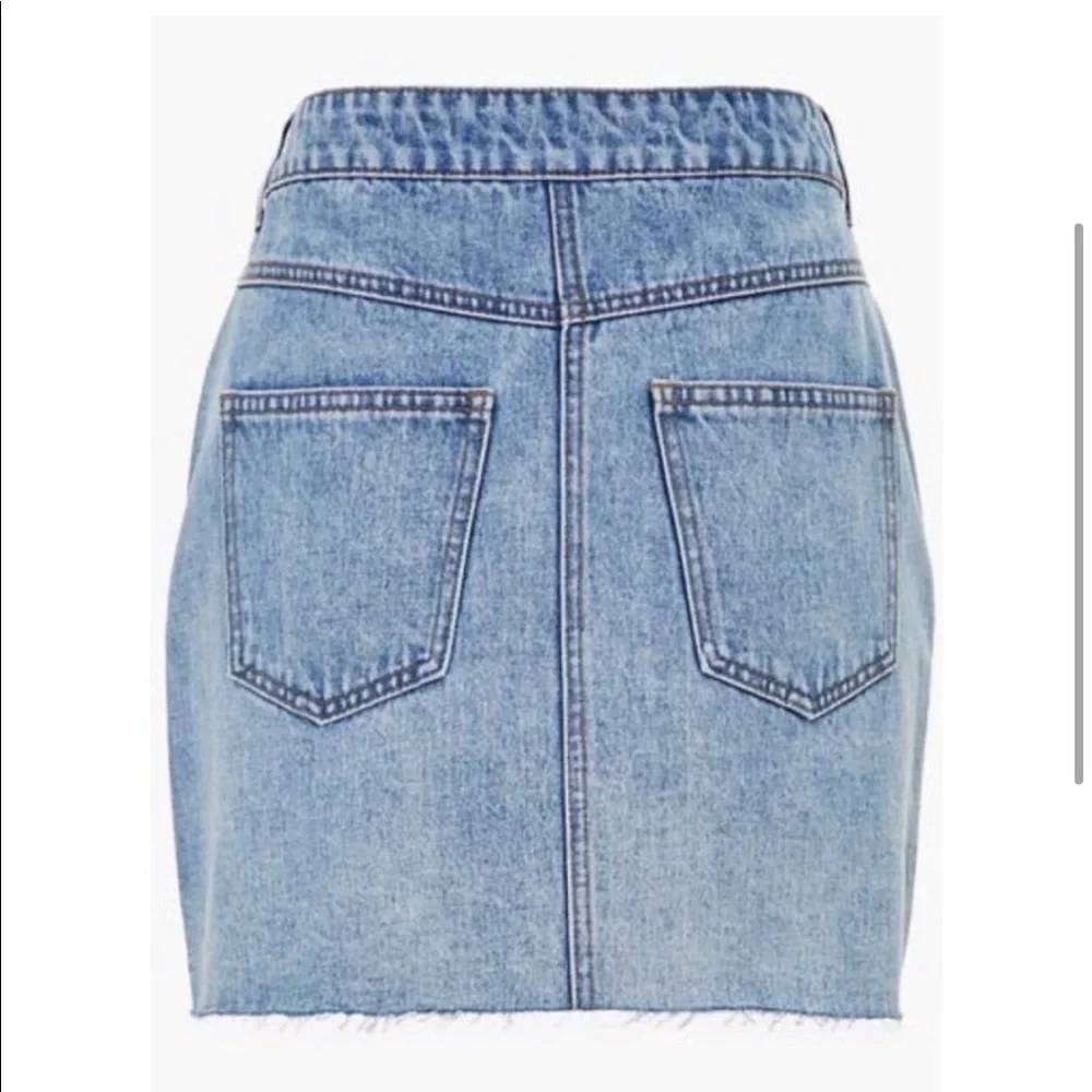 Denim Button Front Mini Skirt